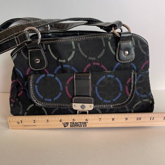 Treviso Black with Polka Dots Shoulder Bag - Picture 9 of 11